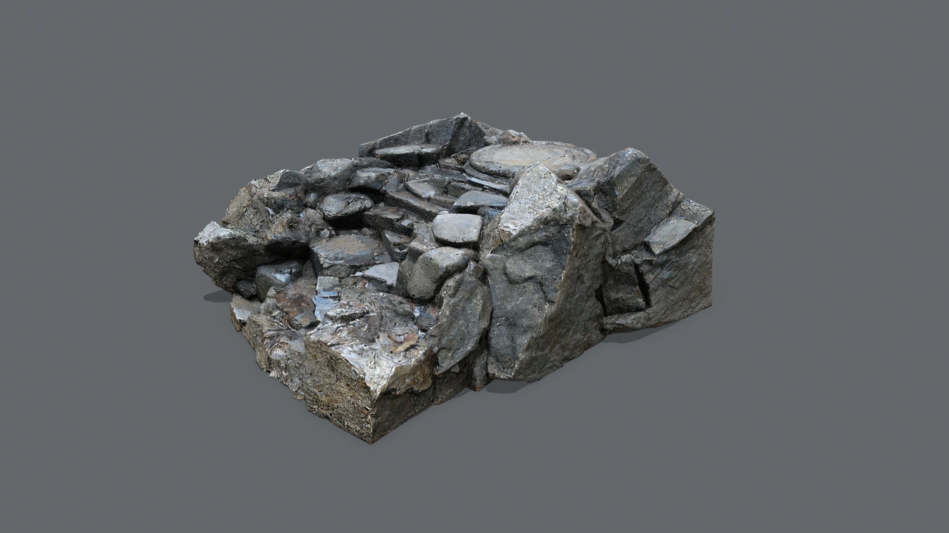 old stairs Low-poly 3D model_3