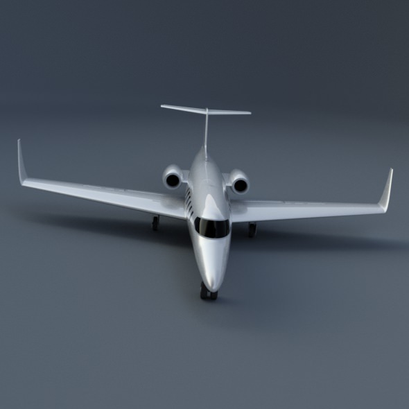 Learjet 28-29 Longhorn private jet CAD model 3D model_9