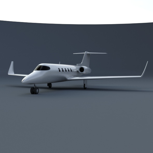 Learjet 28-29 Longhorn private jet CAD model 3D model_2