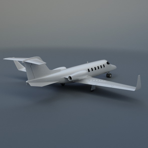 Learjet 28-29 Longhorn private jet CAD model 3D model_4