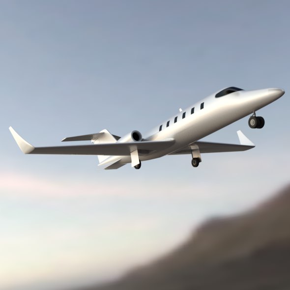 Learjet 28-29 Longhorn private jet CAD model 3D model_7