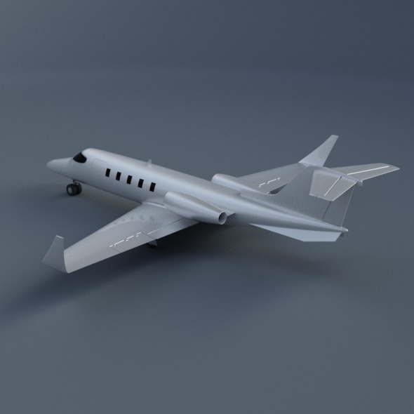 Learjet 28-29 Longhorn private jet CAD model 3D model_3