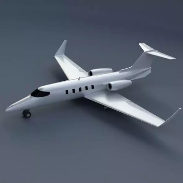 Learjet 28-29 Longhorn private jet CAD model 3D model_0