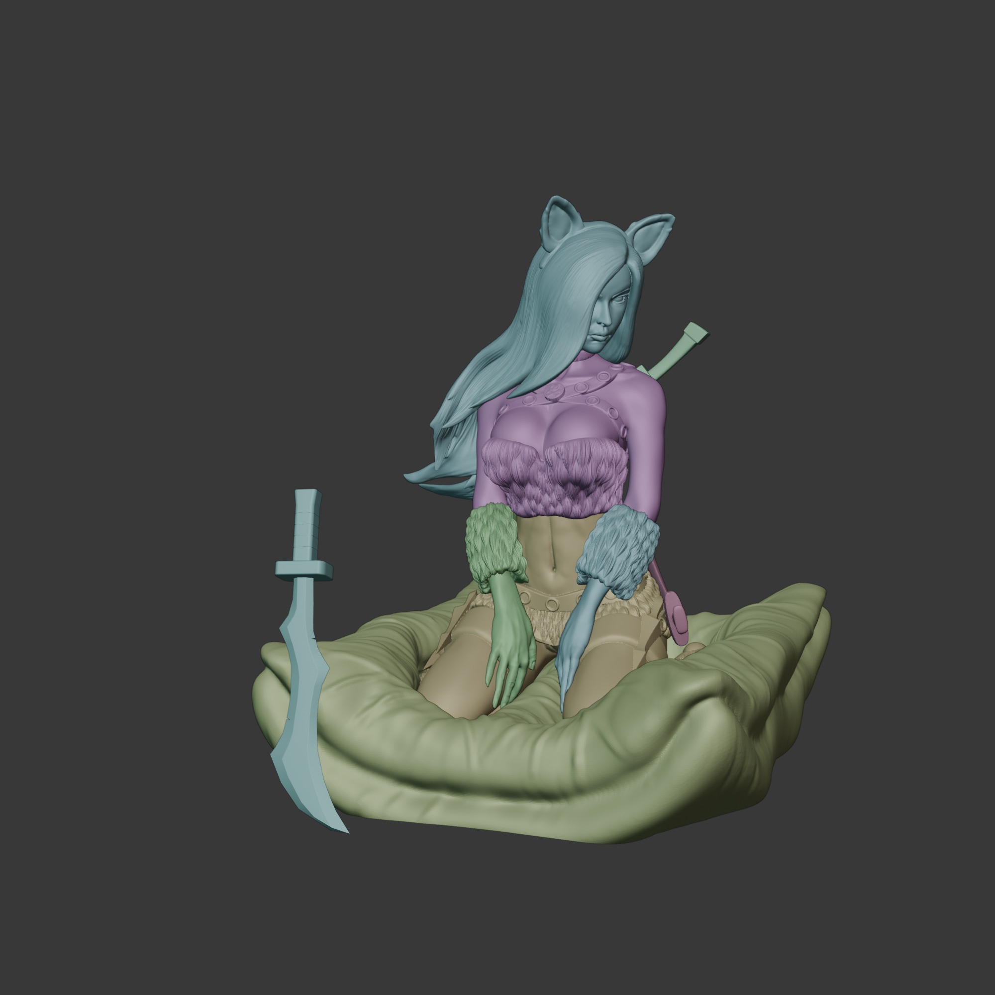 Kitty Cat Katarina From League of Legends Ready For Printing 3D print model_3