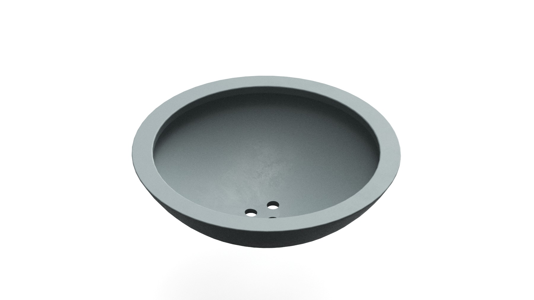 Modern Bowl Planter 200 mm Diameter with Drainage Holes 3D print model_2