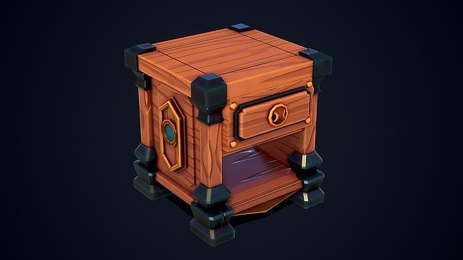 Stylized Commode - Lowpoly and Gameready Low-poly 3D model