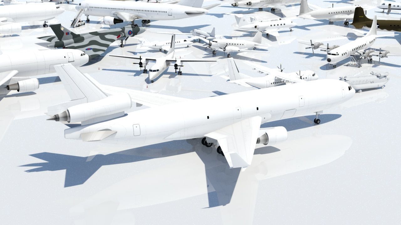 McDonell Douglas MD-11F freighter Low Poly Static Low-poly 3D model_11