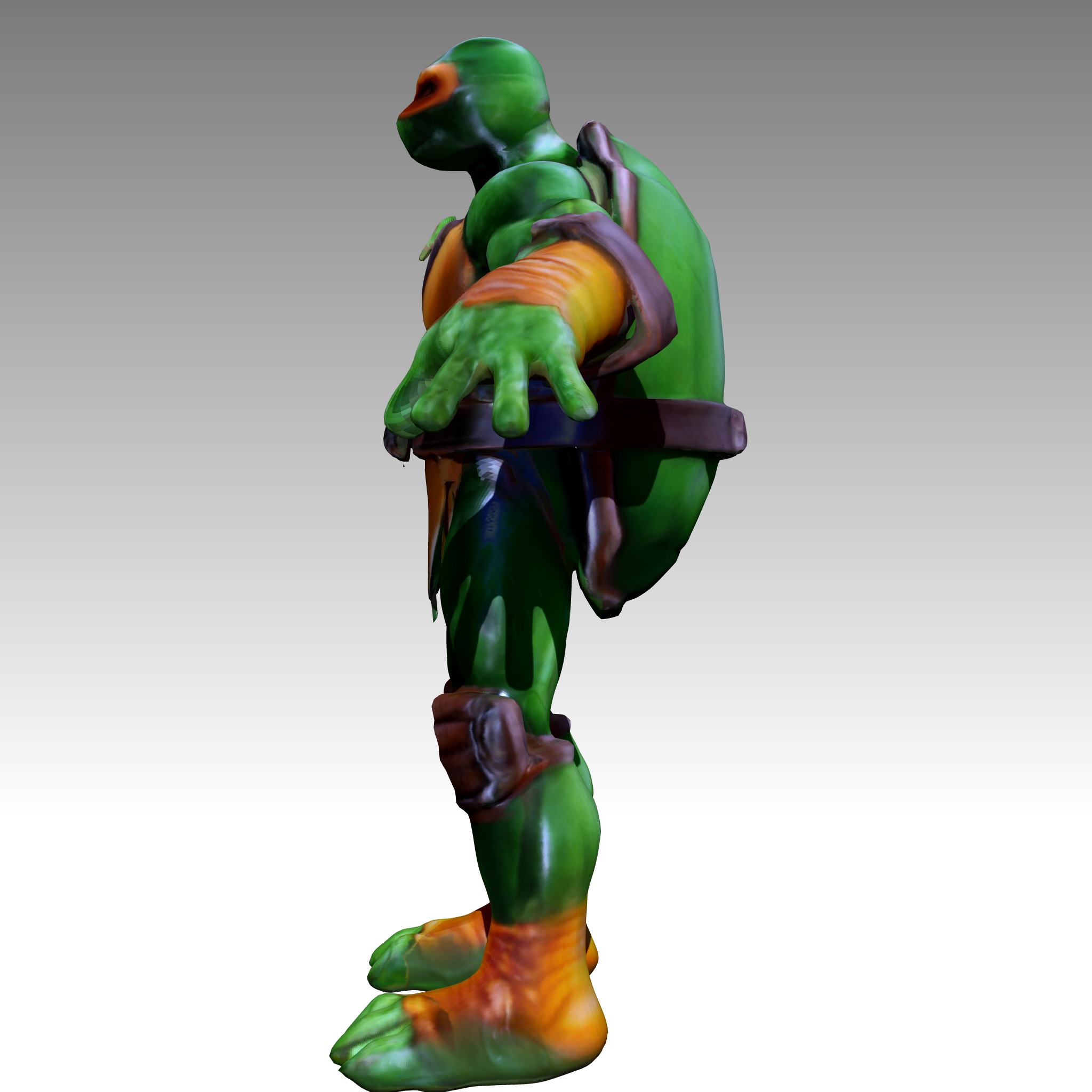 TMNT Ninja Turtles Michelangelo Low-poly 3D model_9