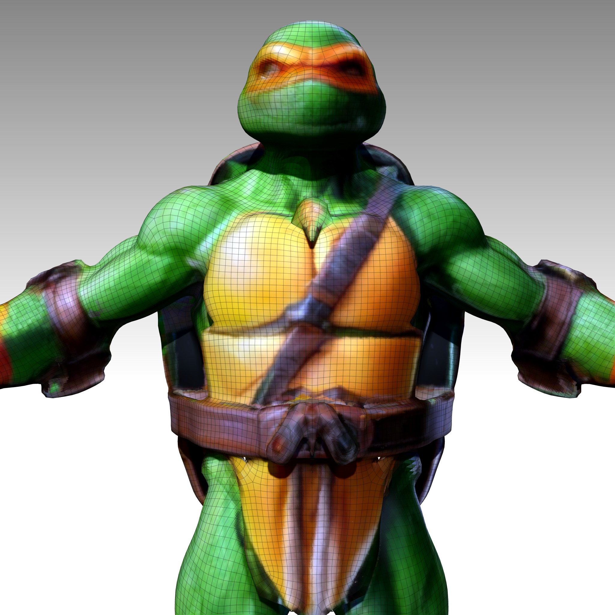 TMNT Ninja Turtles Michelangelo Low-poly 3D model_12