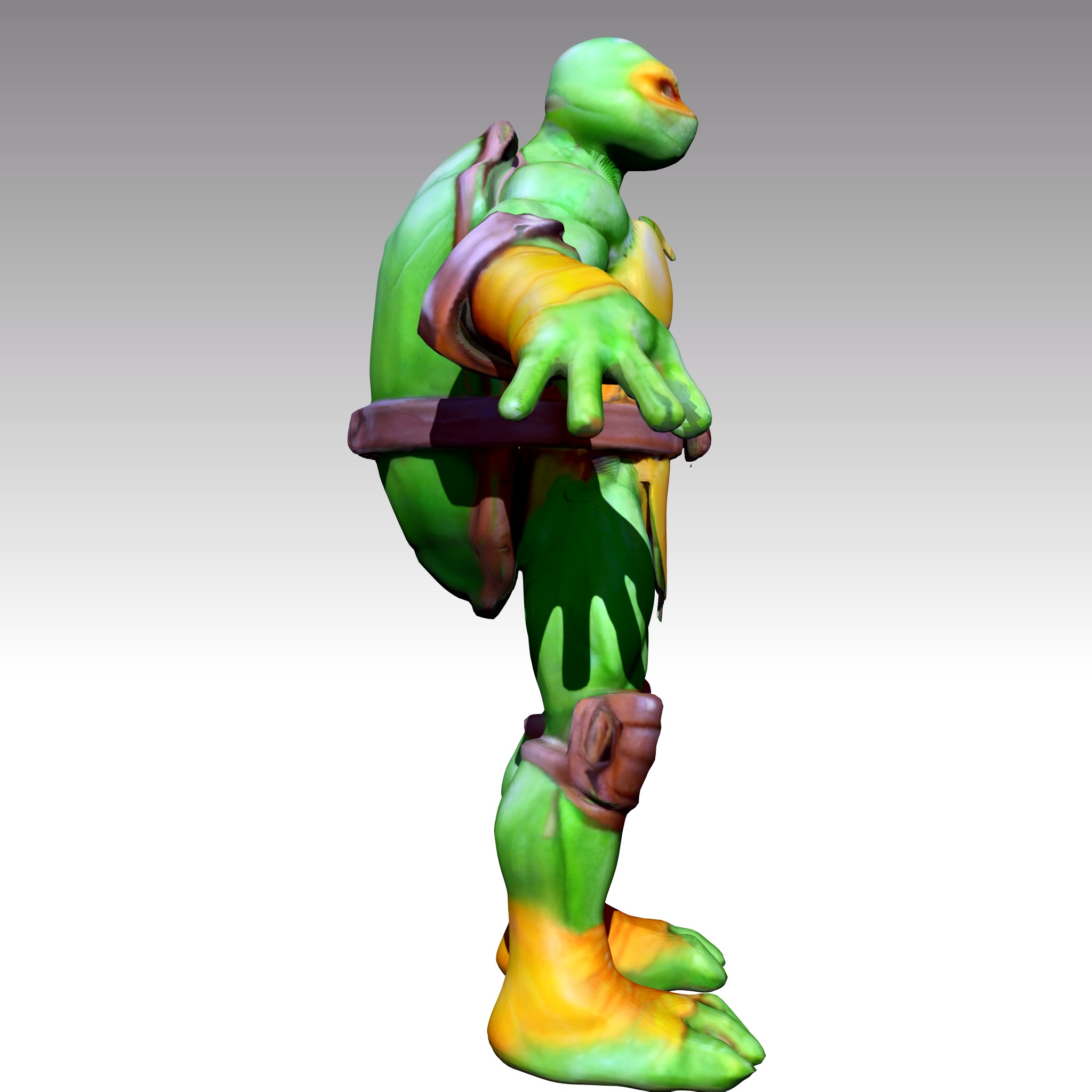 TMNT Ninja Turtles Michelangelo Low-poly 3D model_5
