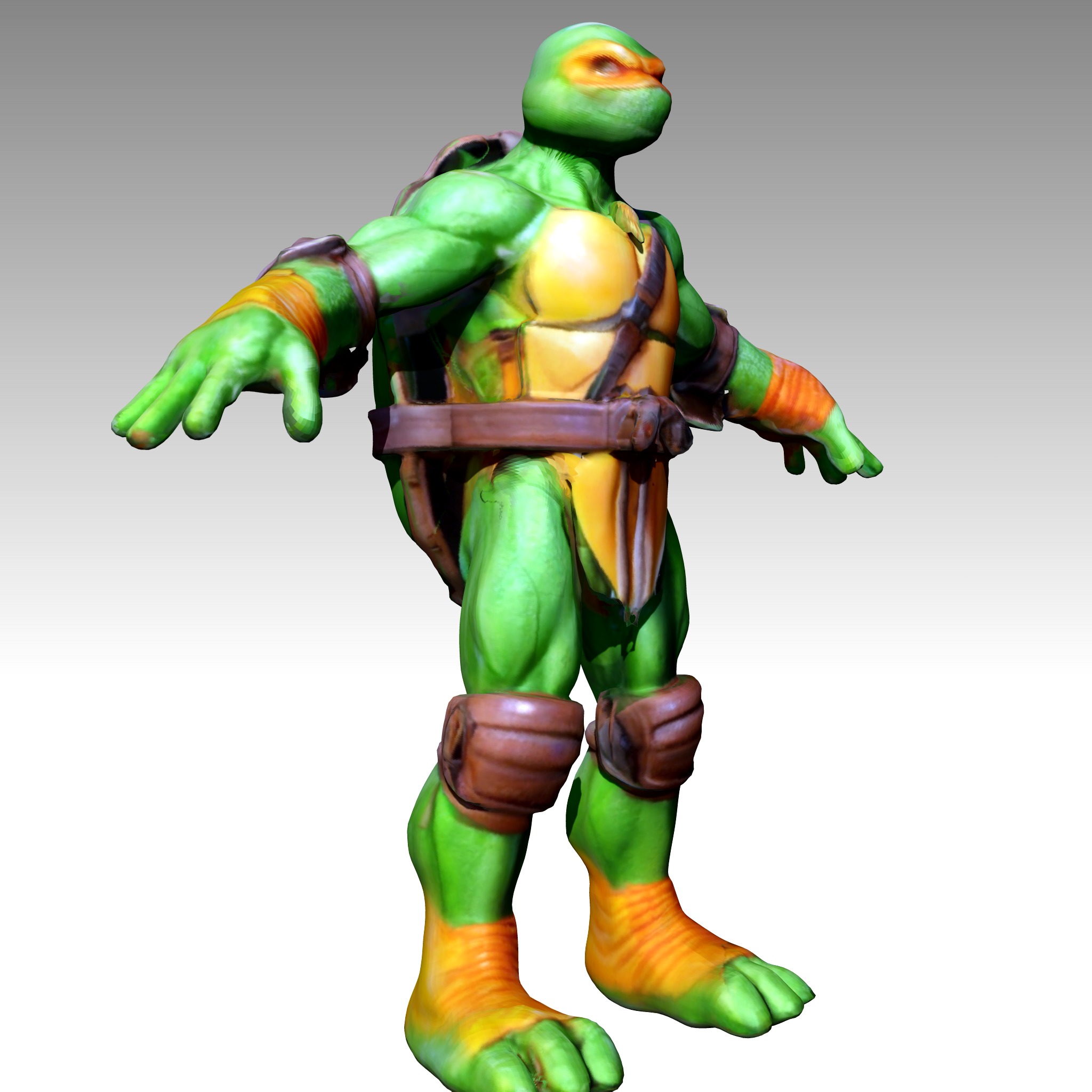TMNT Ninja Turtles Michelangelo Low-poly 3D model_4