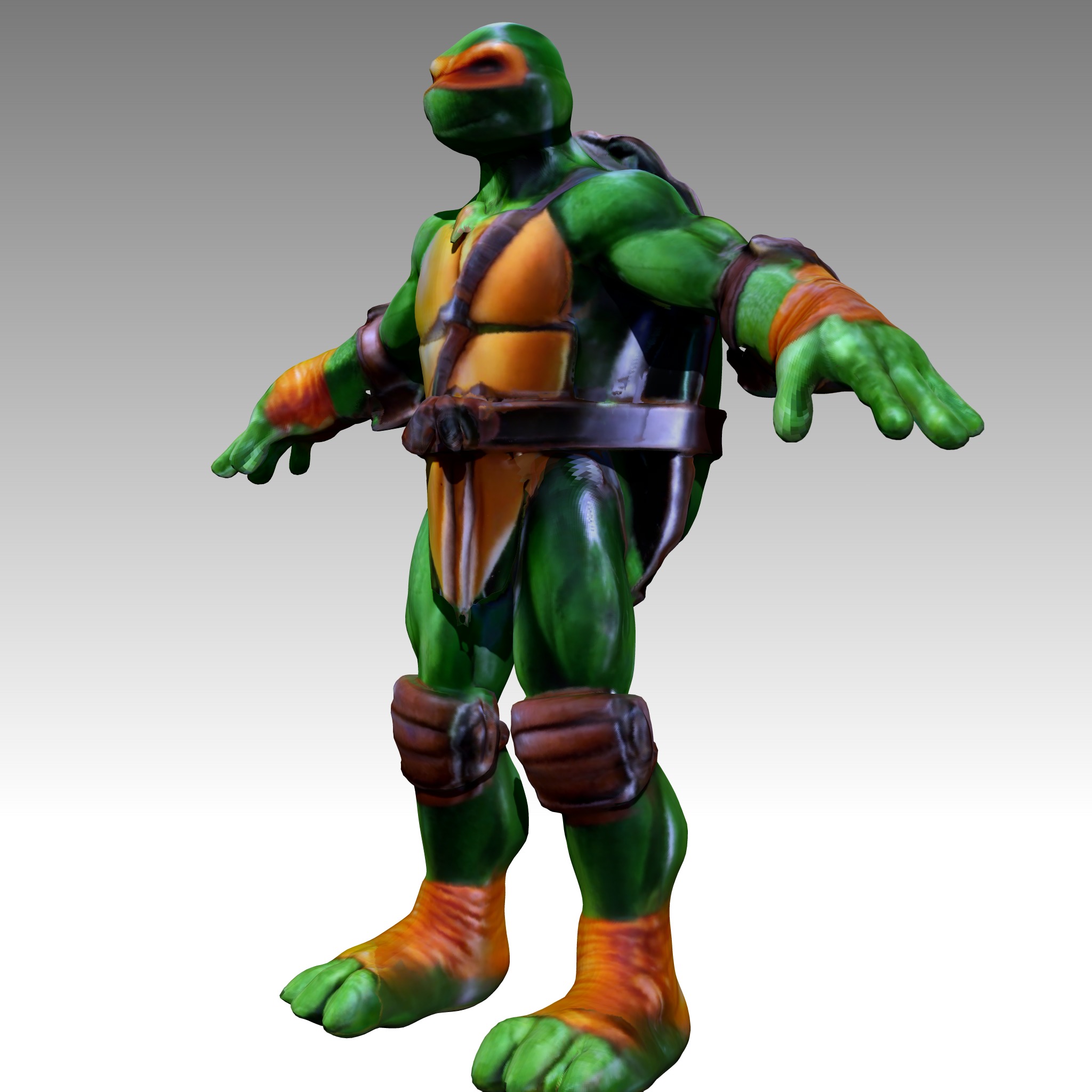 TMNT Ninja Turtles Michelangelo Low-poly 3D model_10