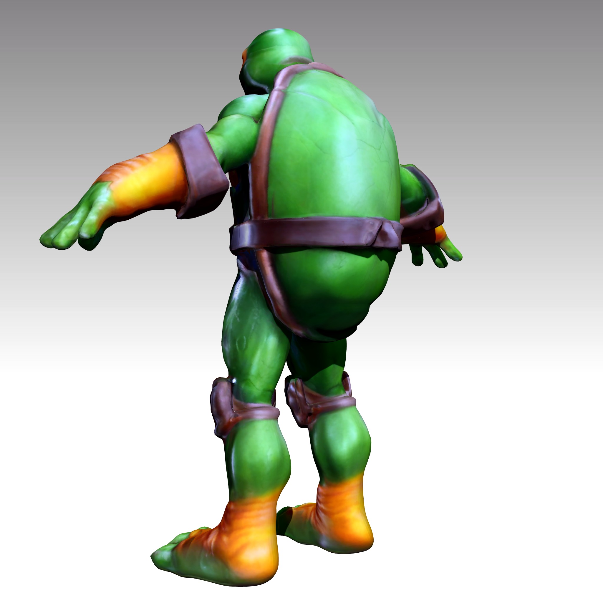 TMNT Ninja Turtles Michelangelo Low-poly 3D model_8