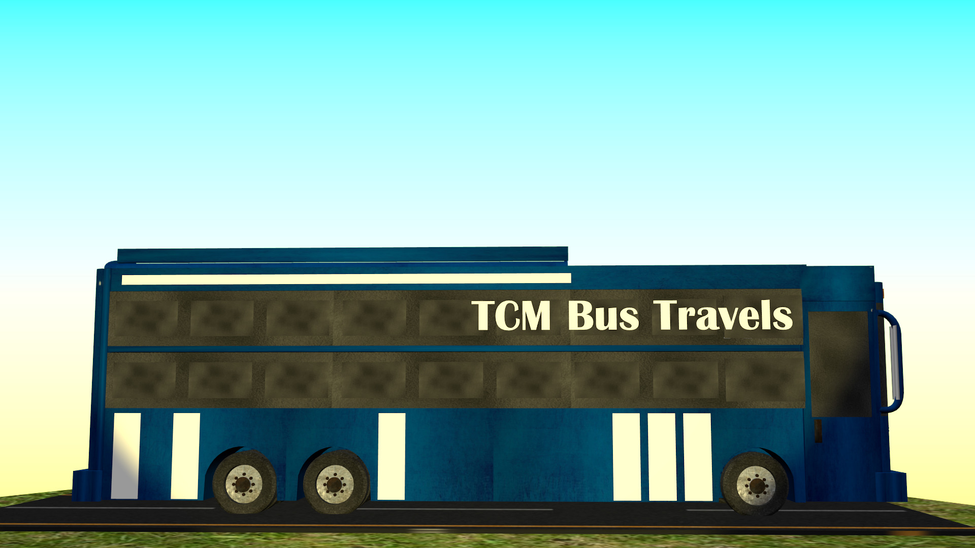 Indian Bus Model Type 1 Low-poly 3D model_3