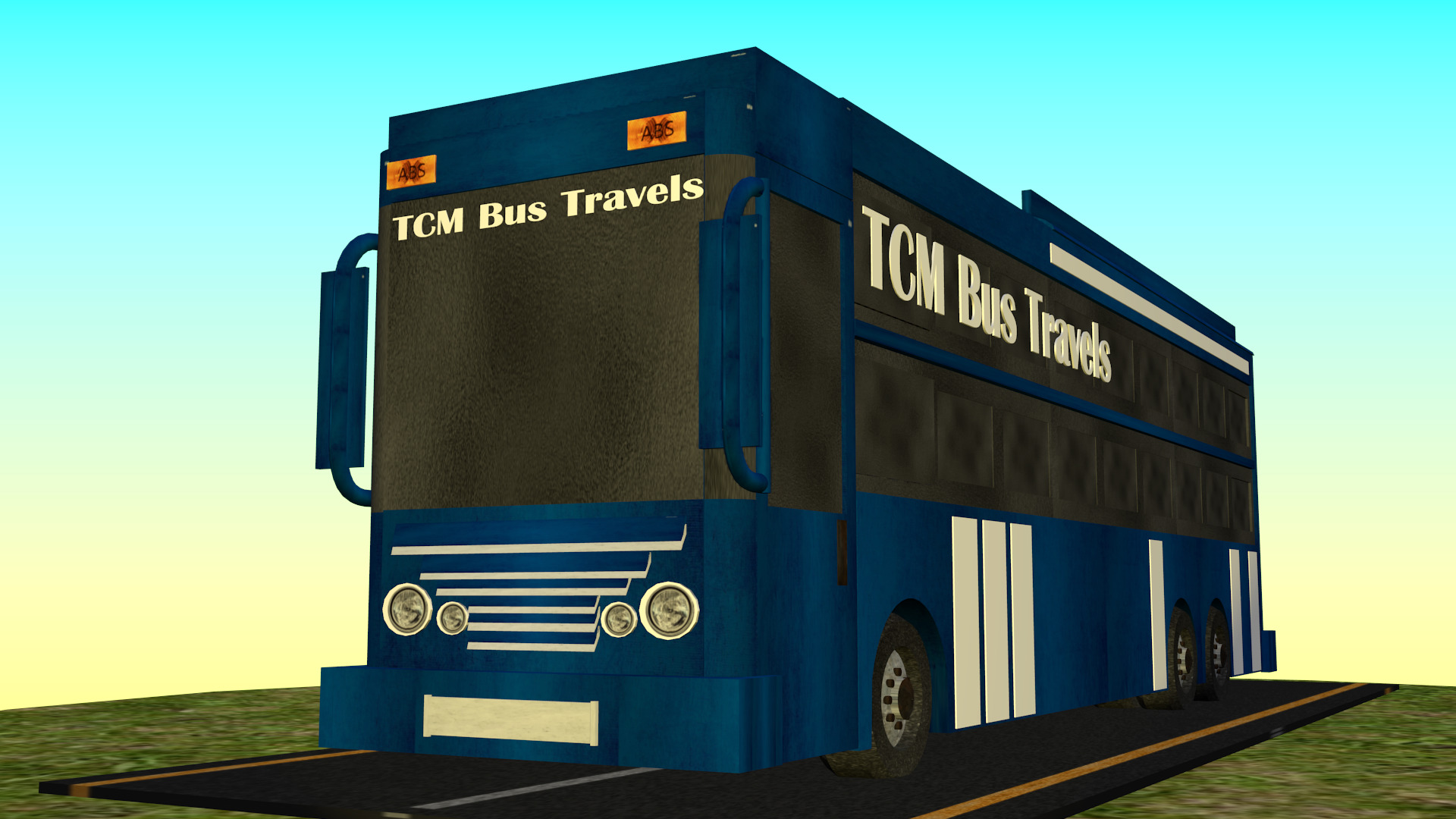 Indian Bus Model Type 1 Low-poly 3D model_5