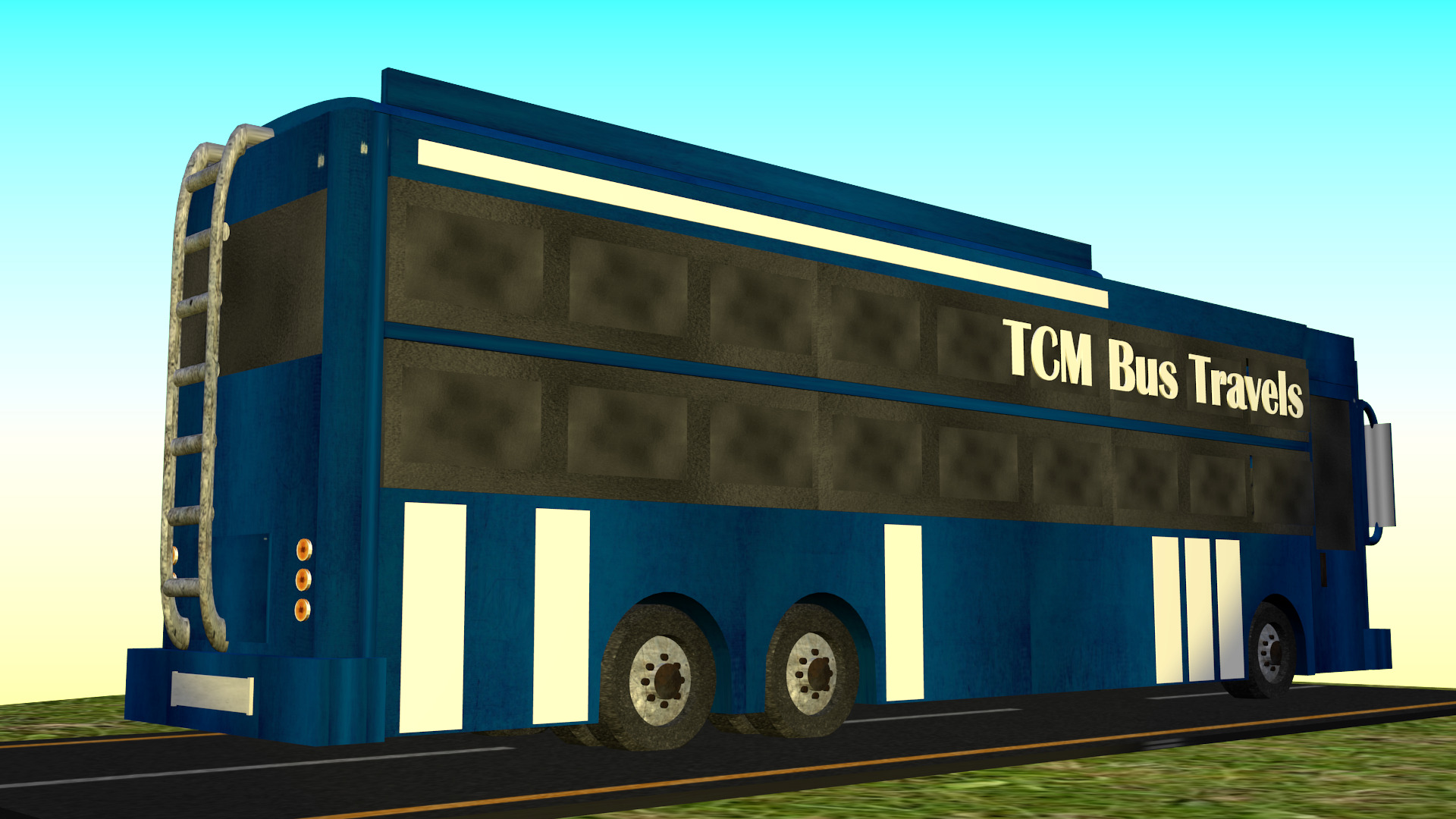 Indian Bus Model Type 1 Low-poly 3D model_4