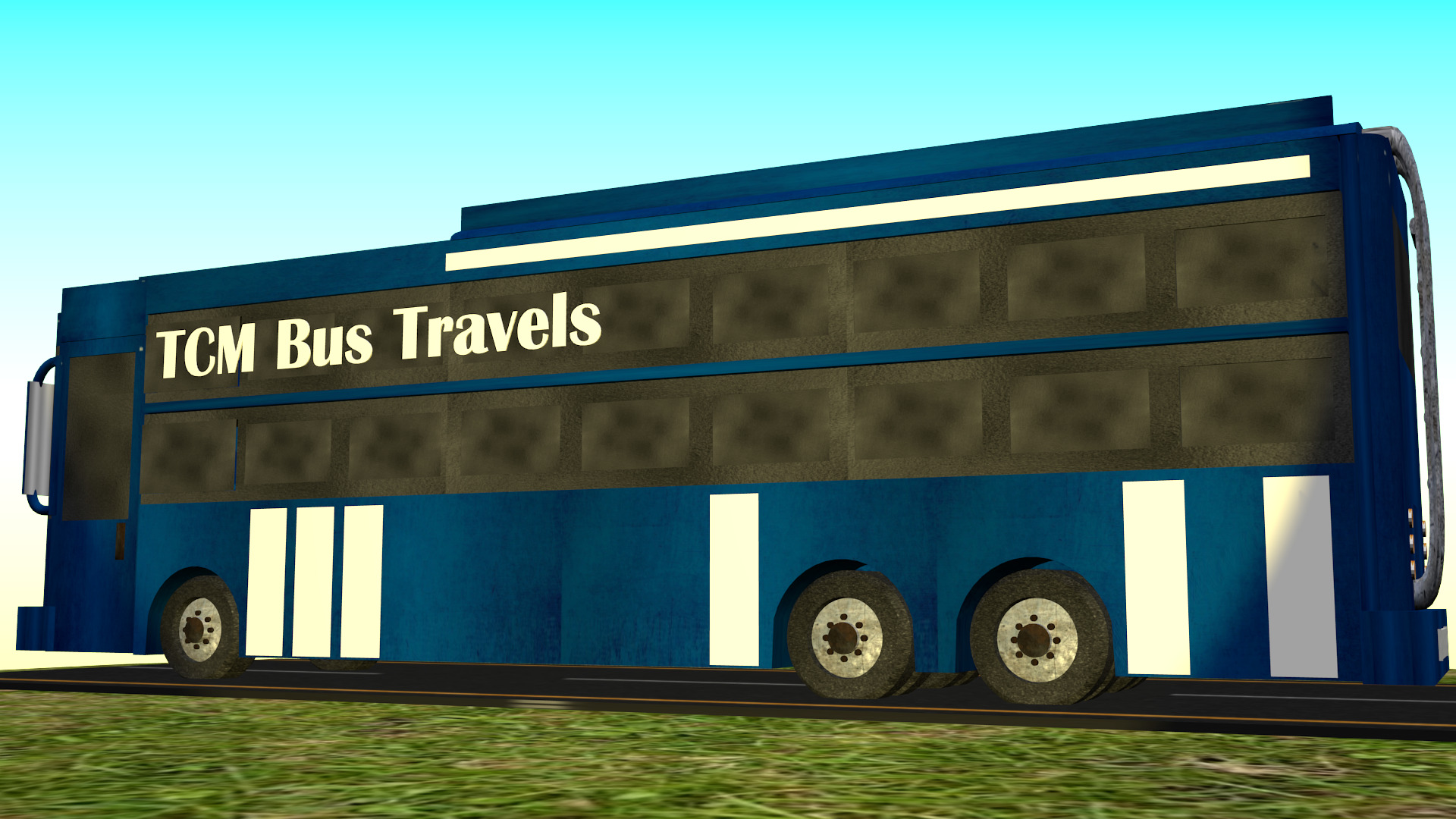 Indian Bus Model Type 1 Low-poly 3D model_7