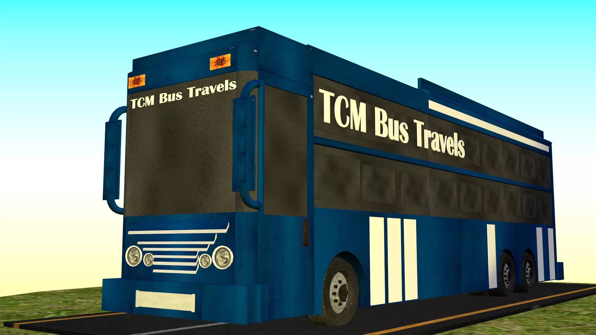 Indian Bus Model Type 1 Low-poly 3D model_0
