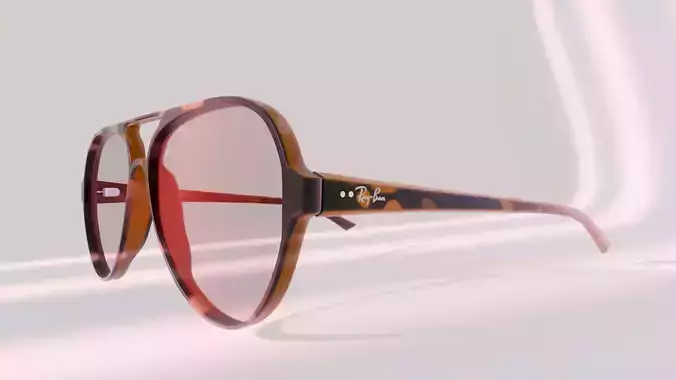 High Poly Metal Frame Aviator Sunglasses PBR Textured