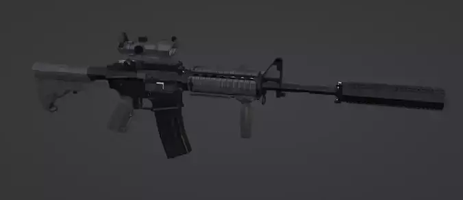 low-poly M4A1 SOPMOD Block I