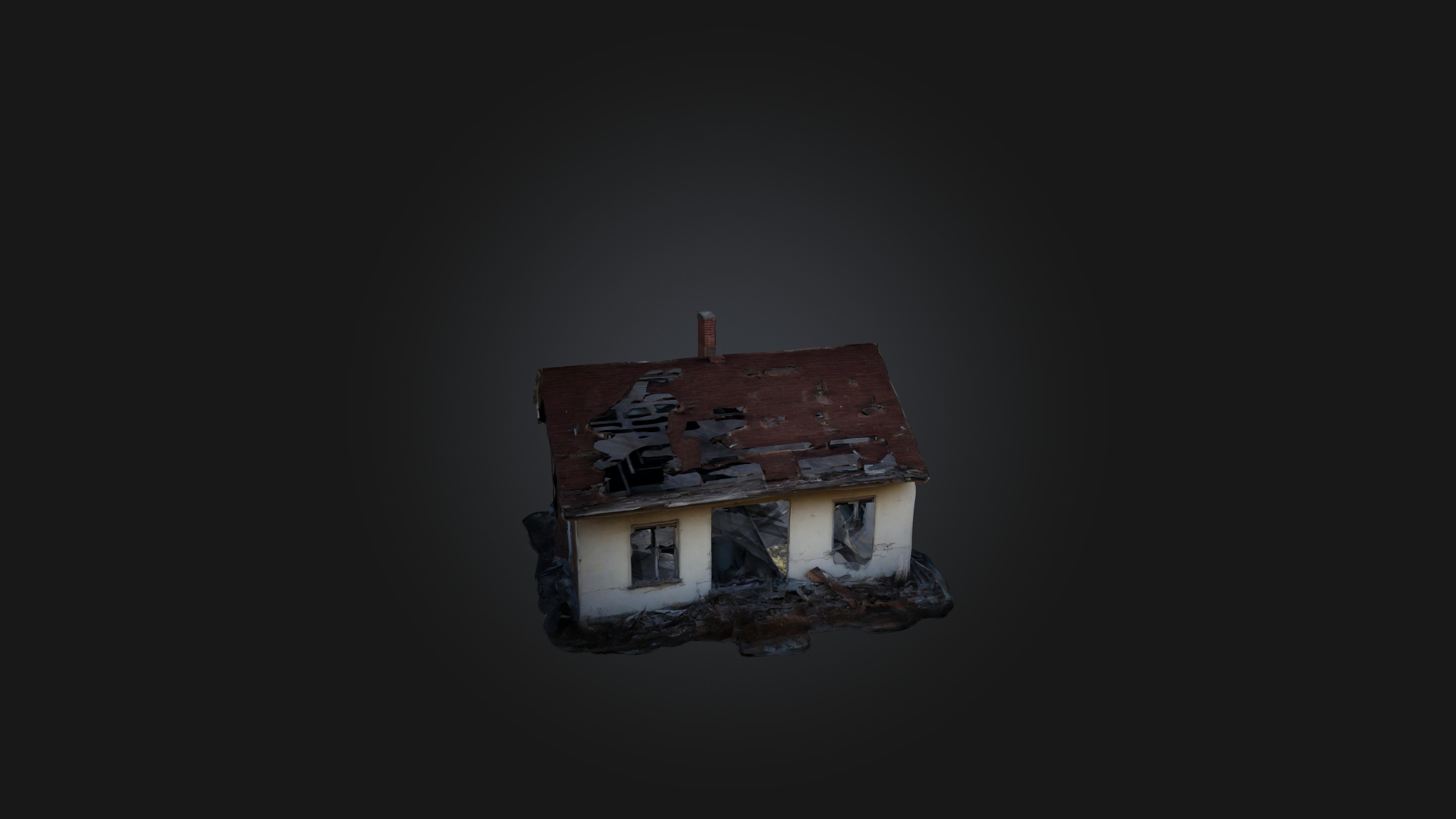 Abandoned House Low-poly 3D model_3