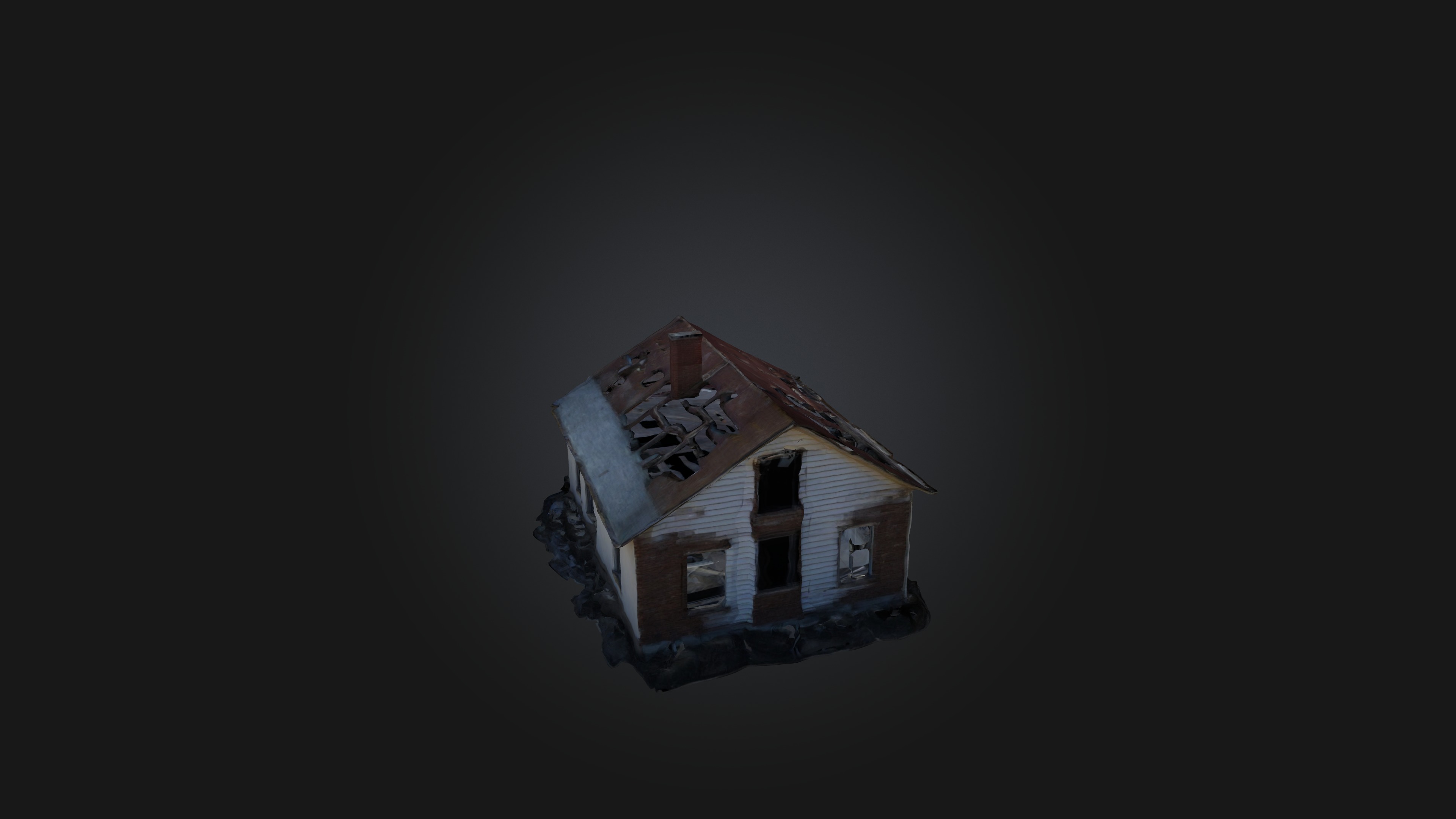 Abandoned House Low-poly 3D model_5