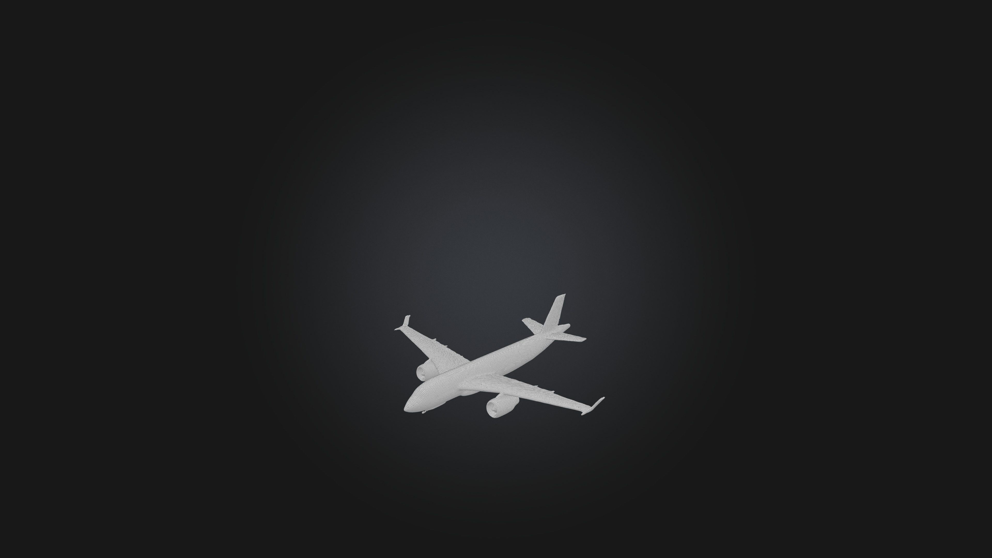 Airplane Low-poly 3D model_1