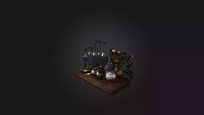 Alchemy Set Low-poly 3D model