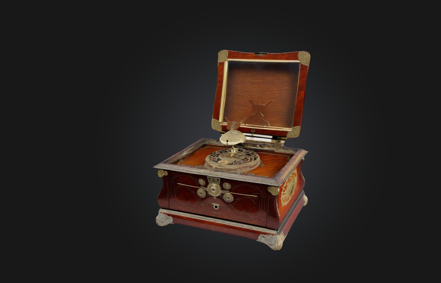 Antique Music Box Low-poly 3D model_2