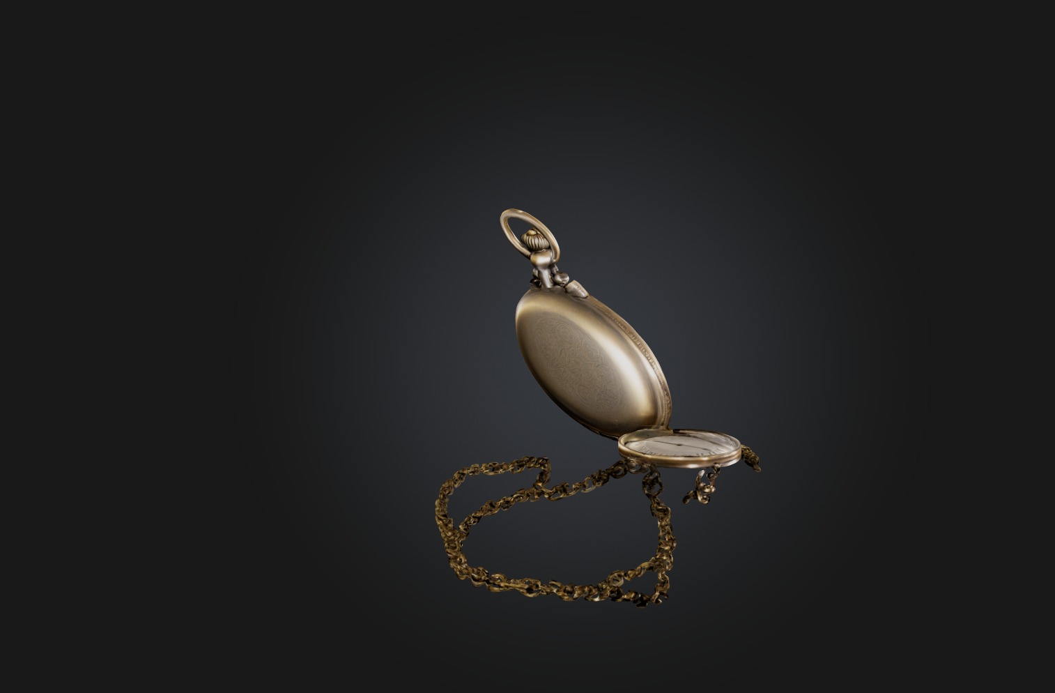 Antique Pocket Watch Low-poly 3D model_5