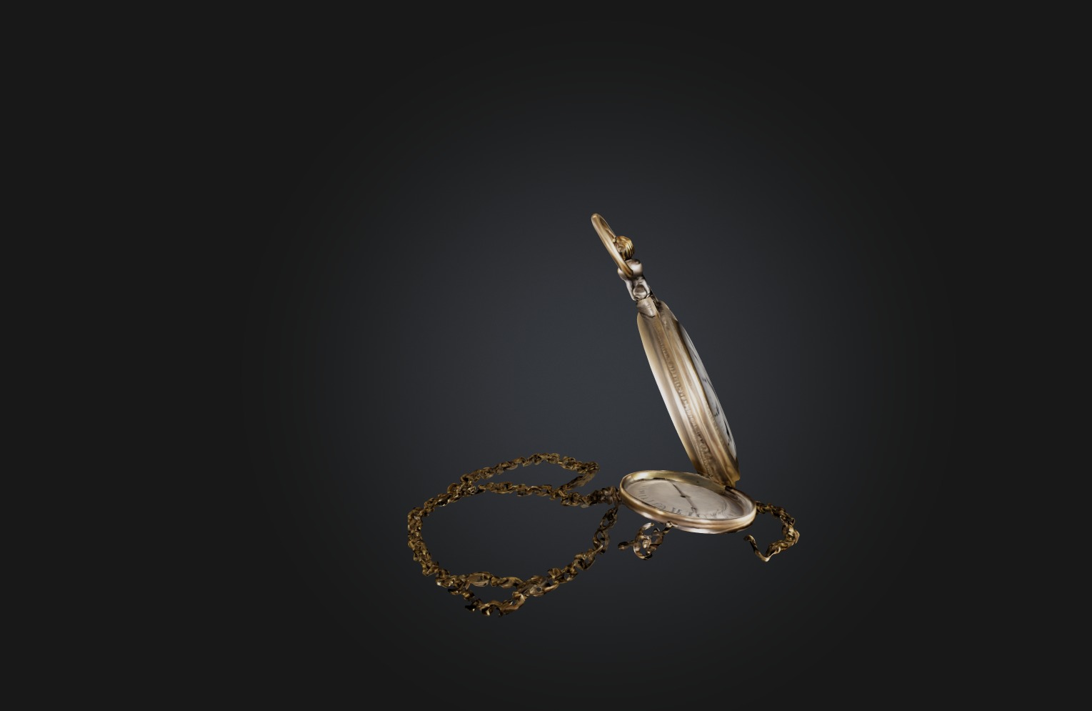 Antique Pocket Watch Low-poly 3D model_4