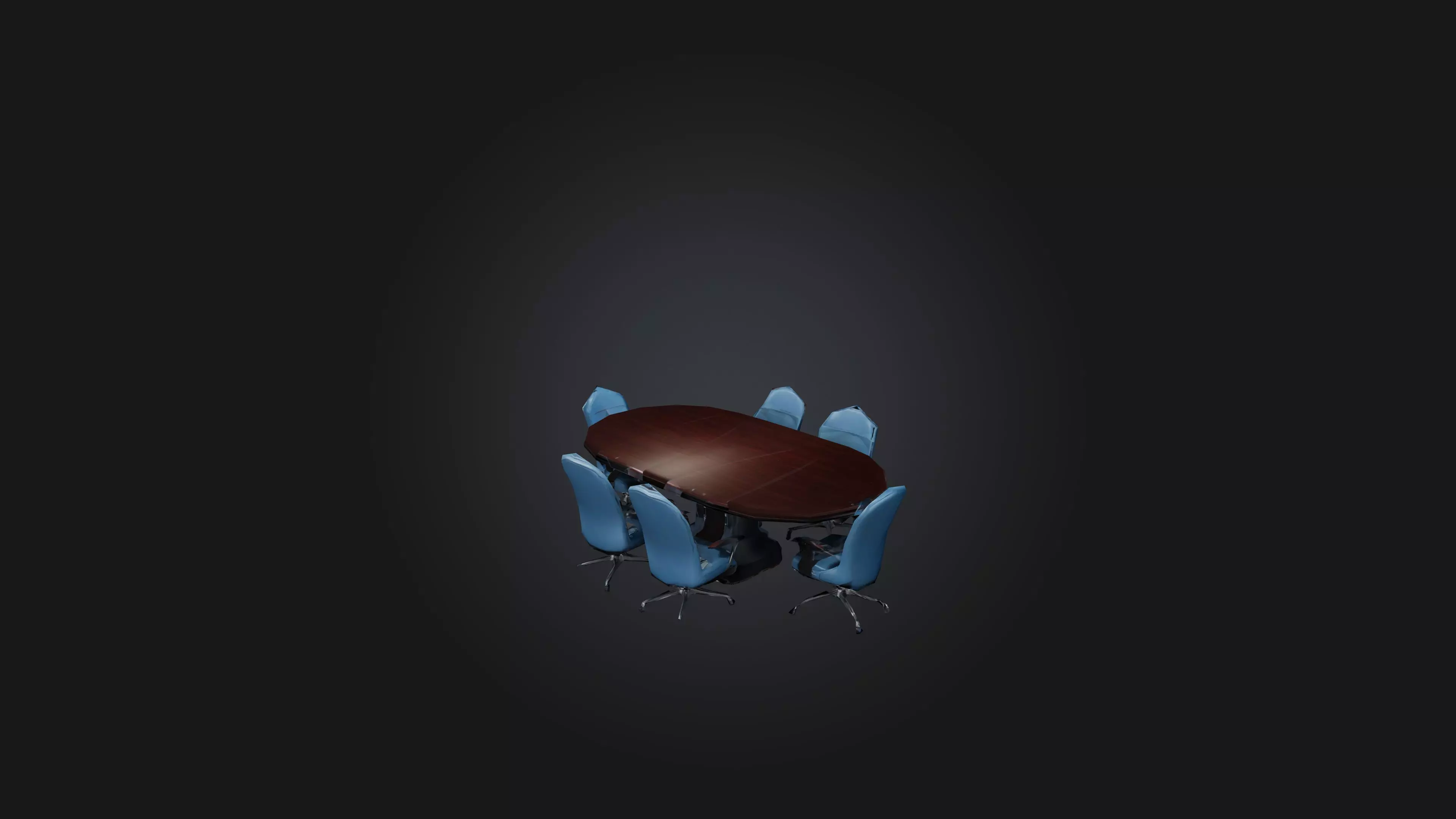 Conference Table Low-poly 3D model_0