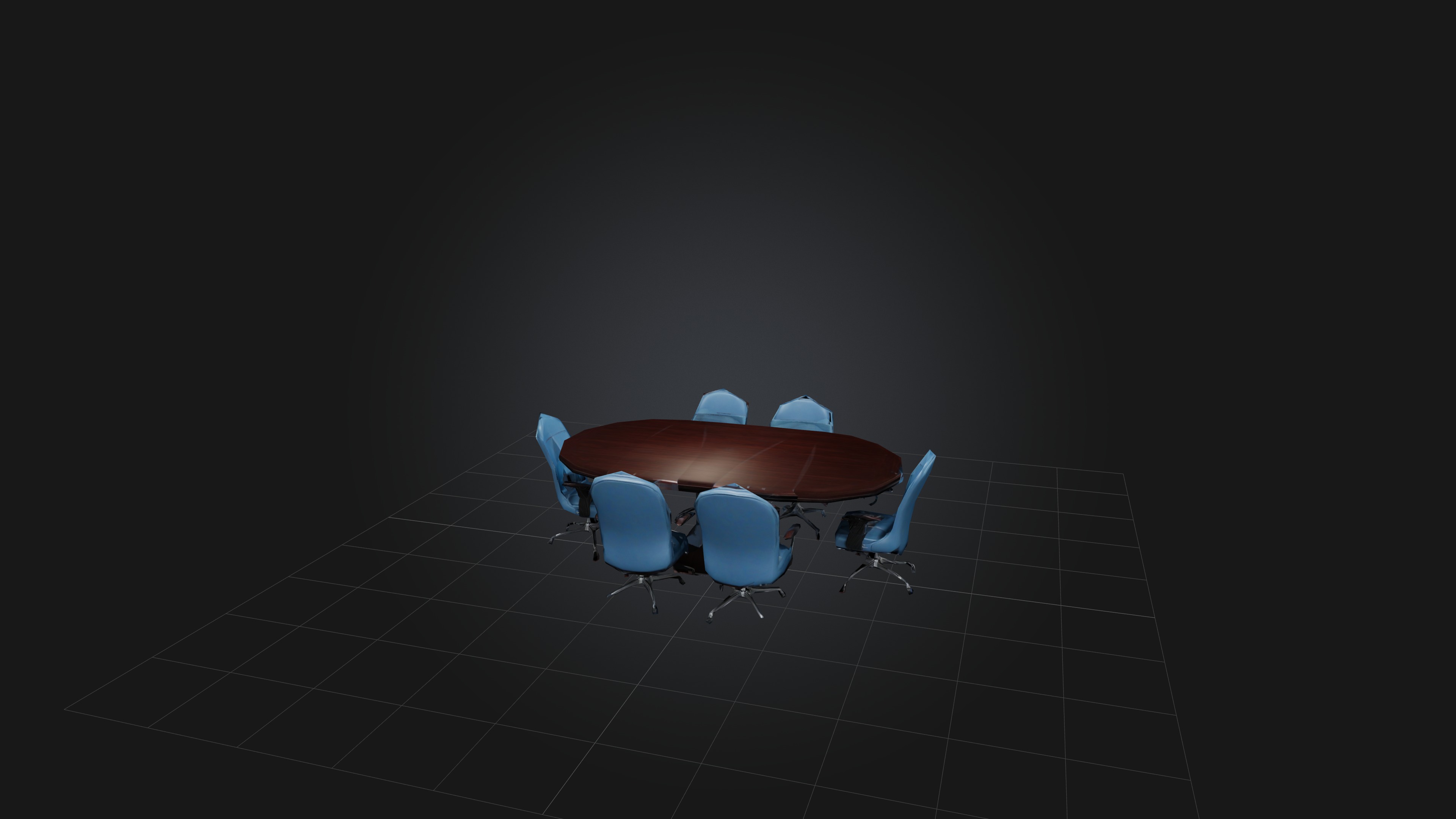 Conference Table Low-poly 3D model_2