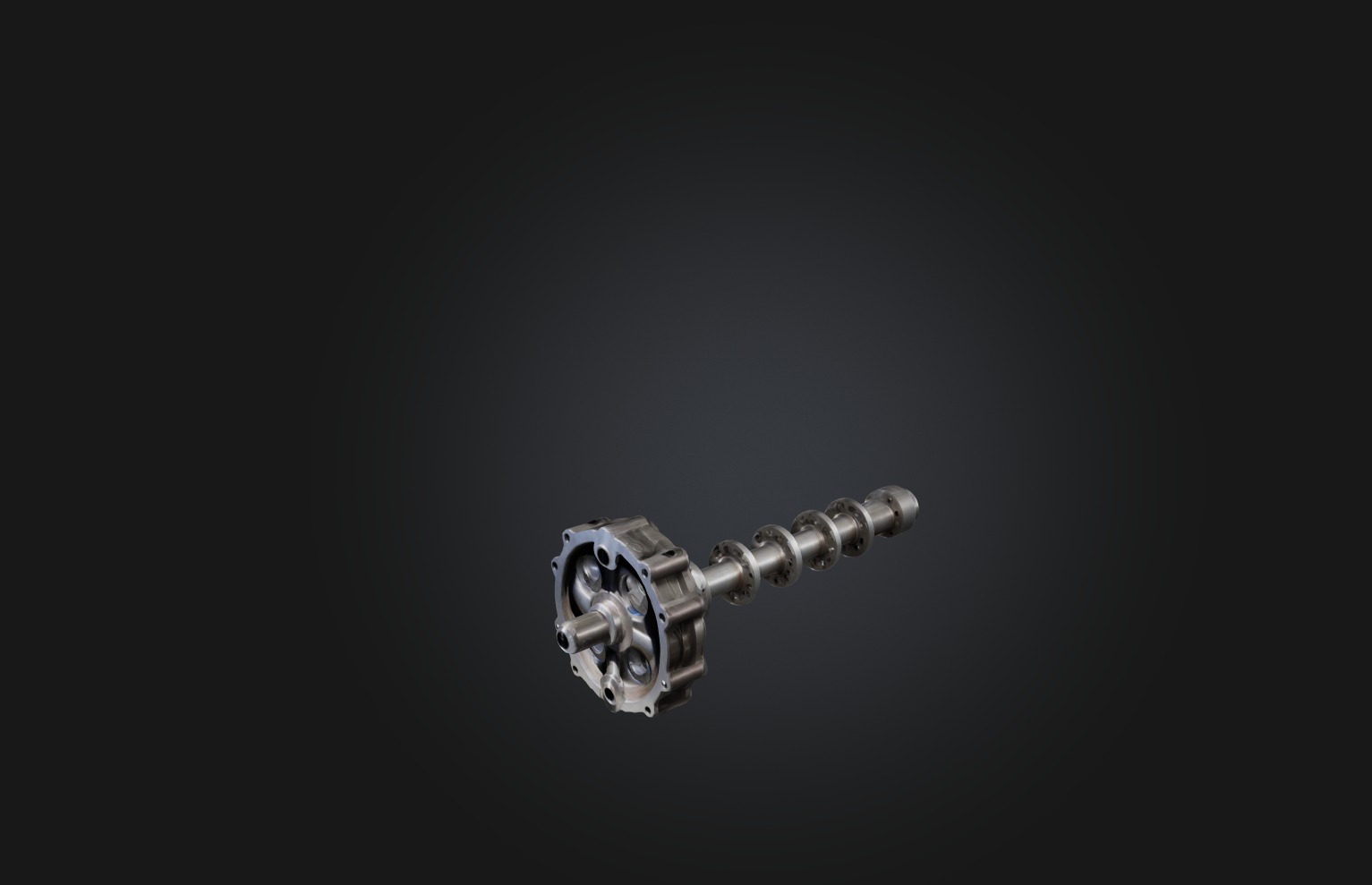Crankshaft Low-poly 3D model_1