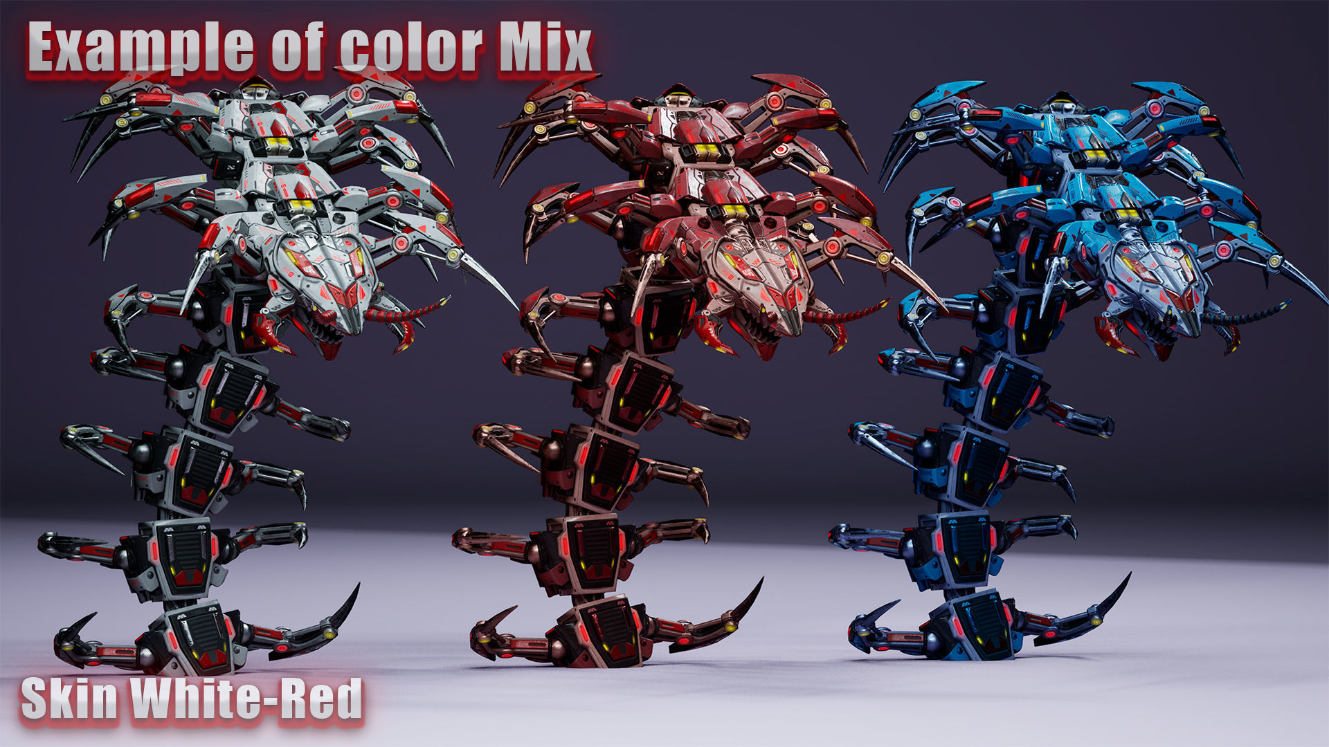 Sci-Fi Insect Scolopendra Low-poly 3D model_17