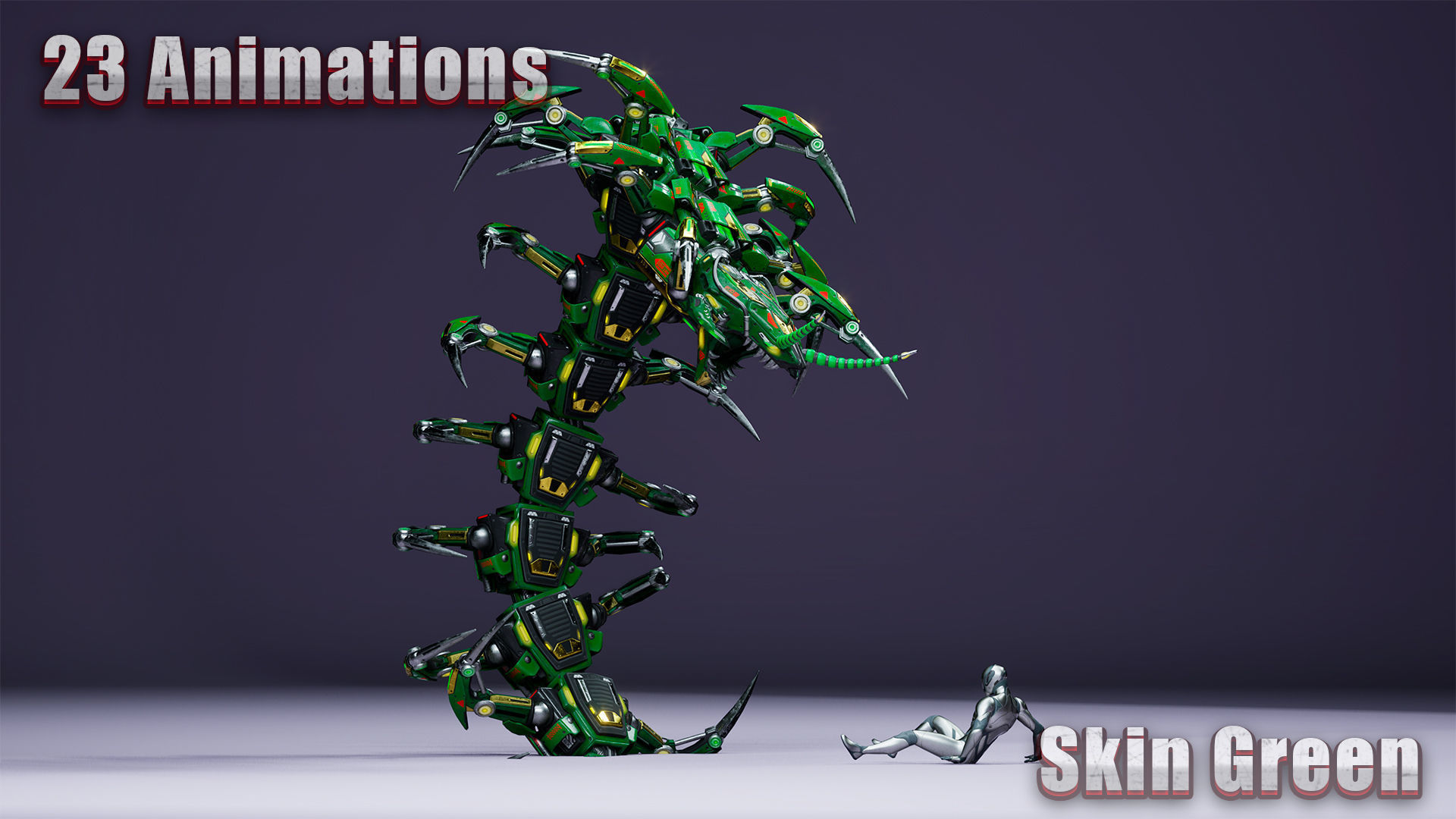 Sci-Fi Insect Scolopendra Low-poly 3D model_14