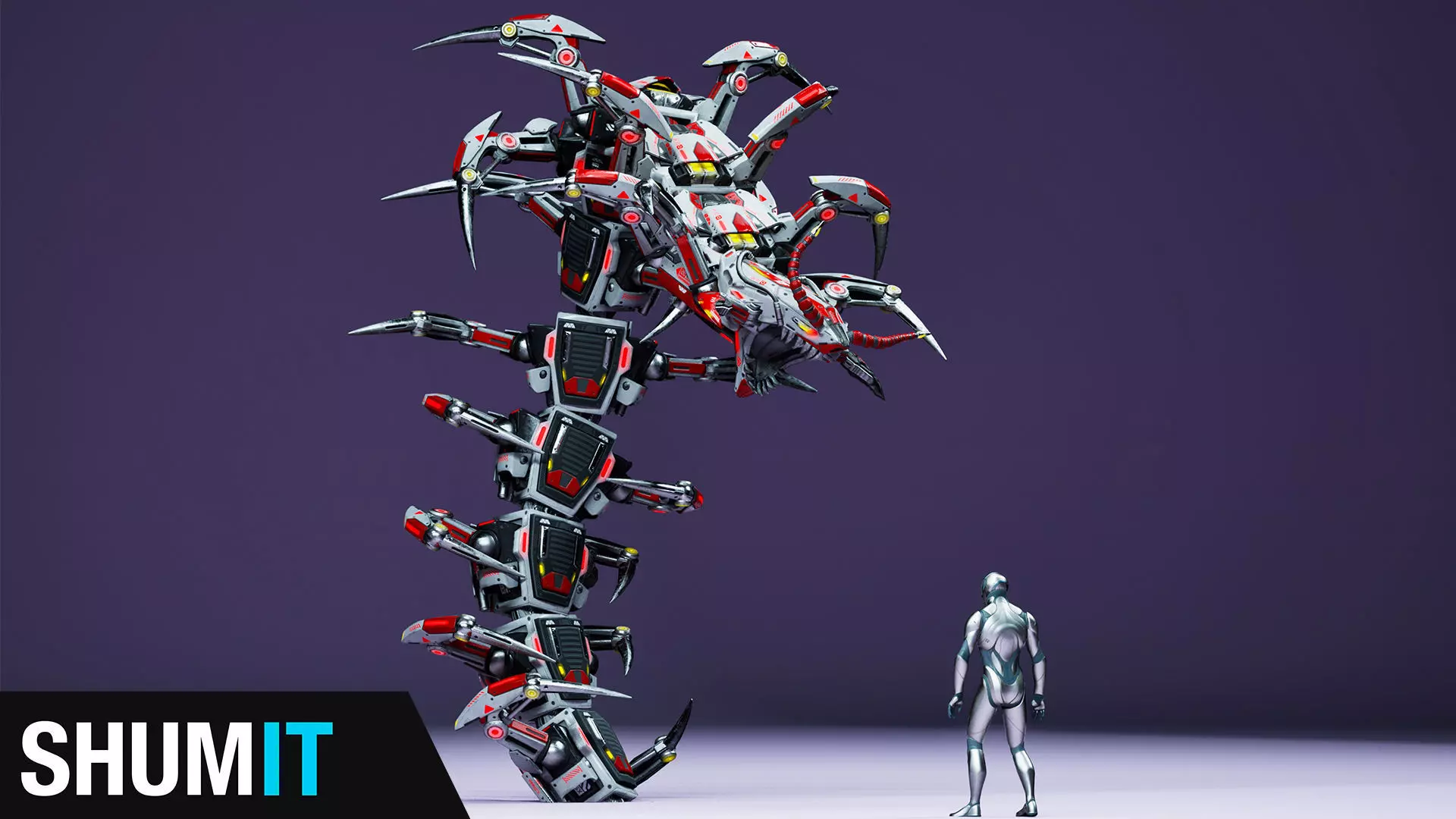 Sci-Fi Insect Scolopendra Low-poly 3D model_0