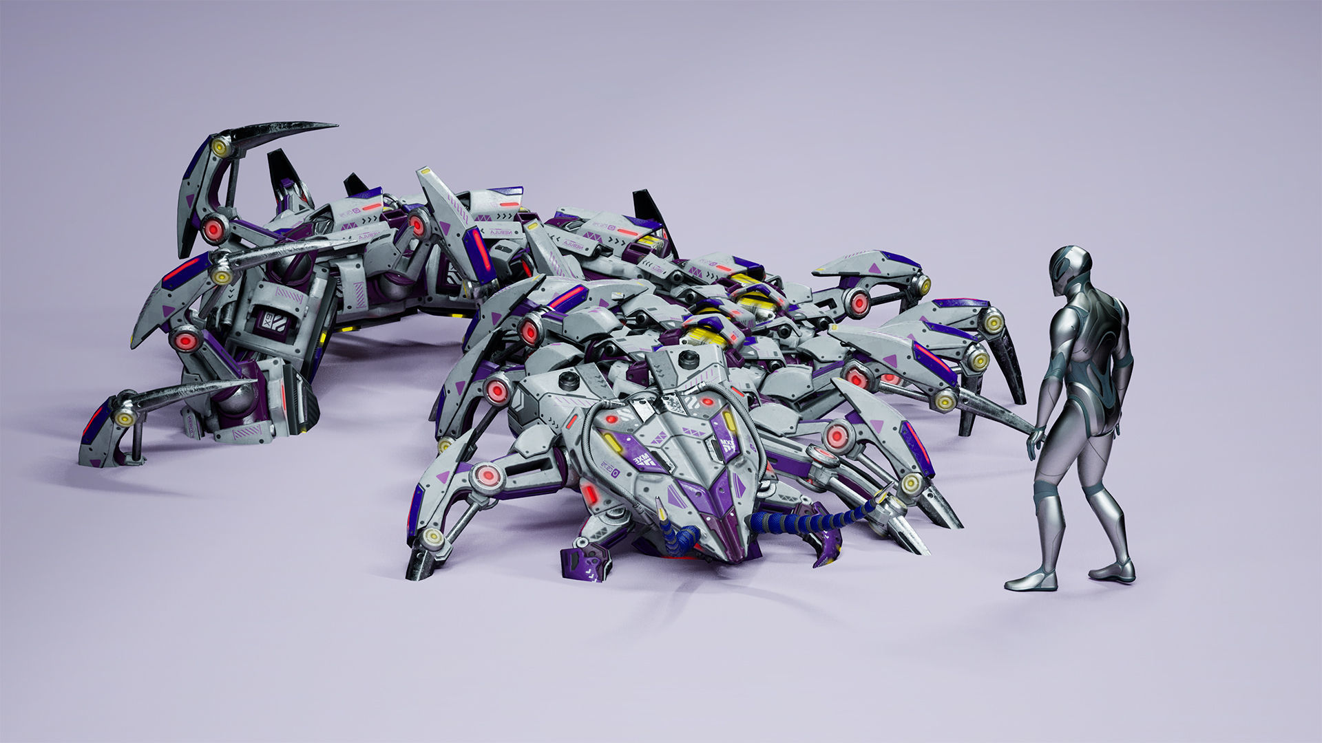 Sci-Fi Insect Scolopendra Low-poly 3D model_15