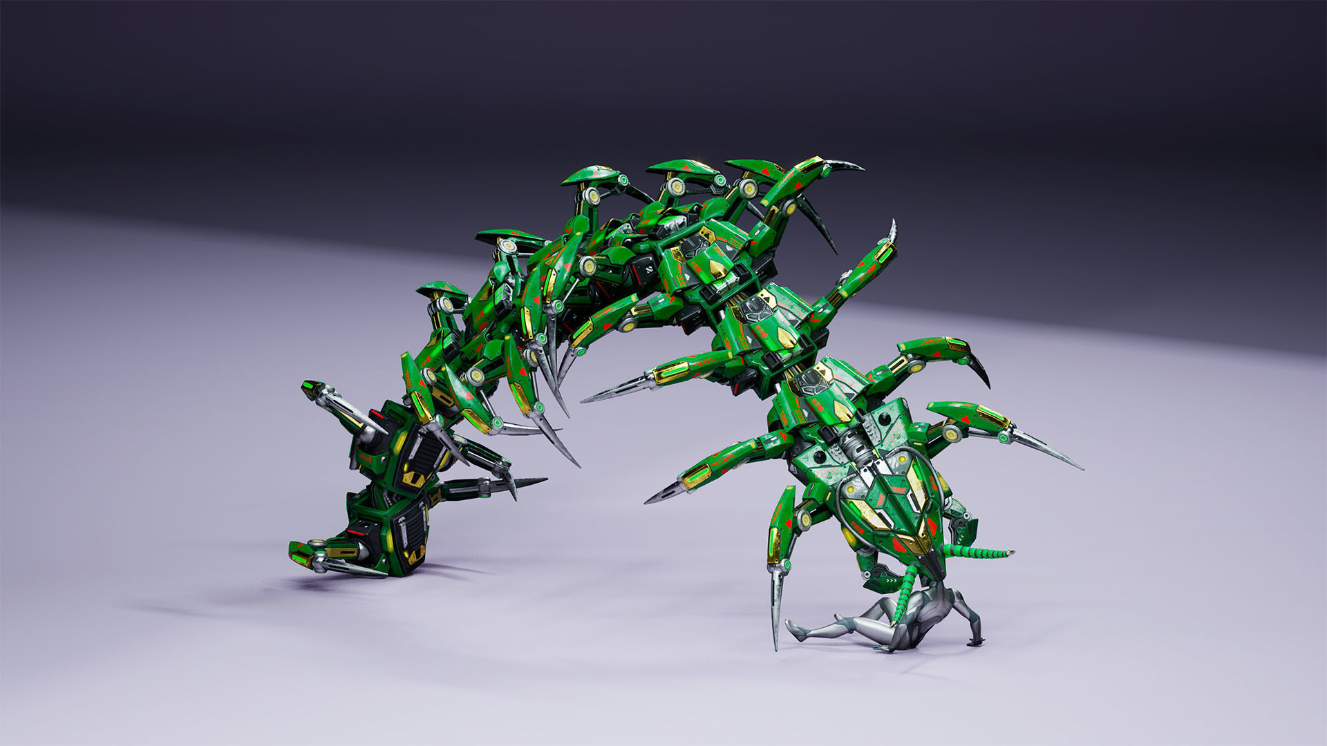 Sci-Fi Insect Scolopendra Low-poly 3D model_11