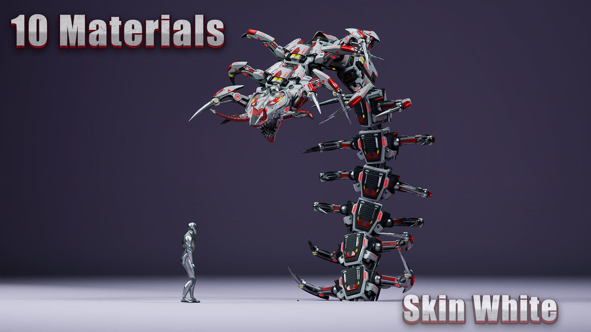 Sci-Fi Insect Scolopendra Low-poly 3D model_13