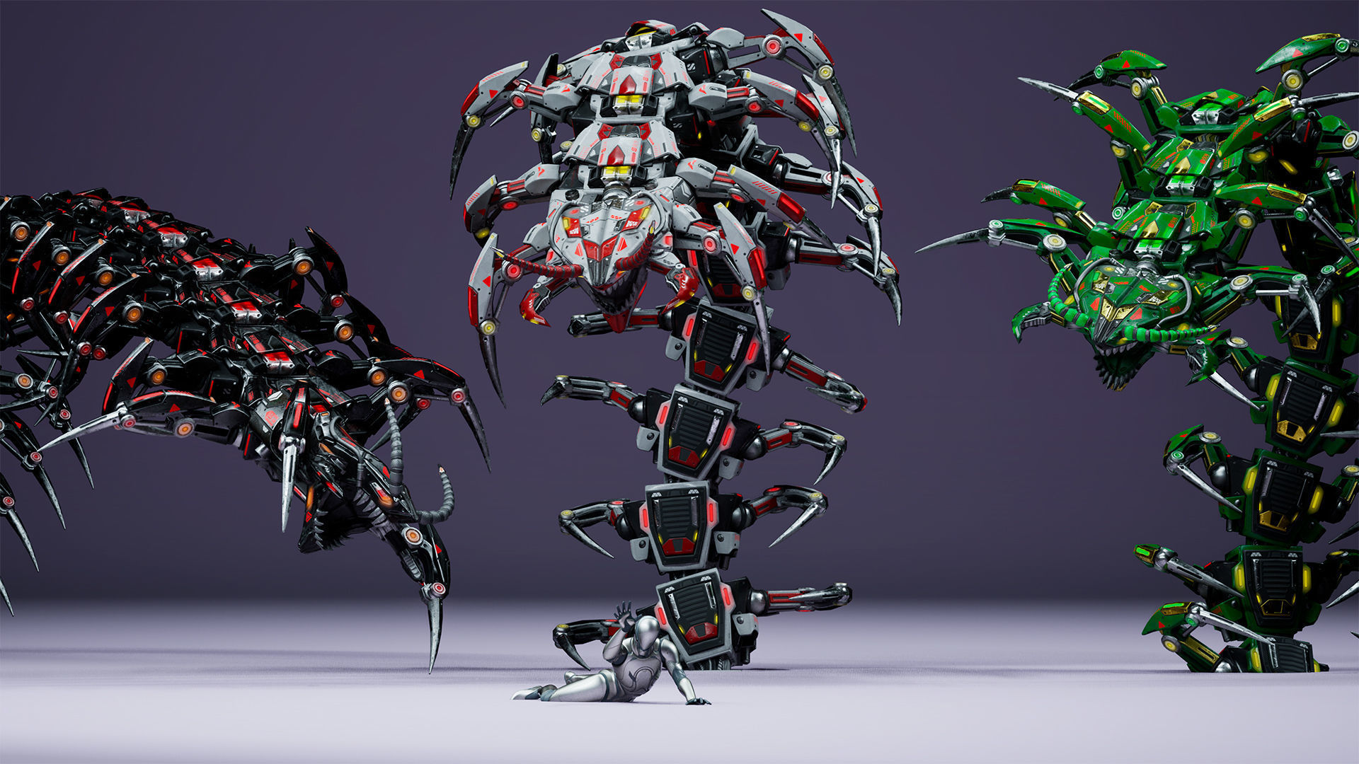 Sci-Fi Insect Scolopendra Low-poly 3D model_12