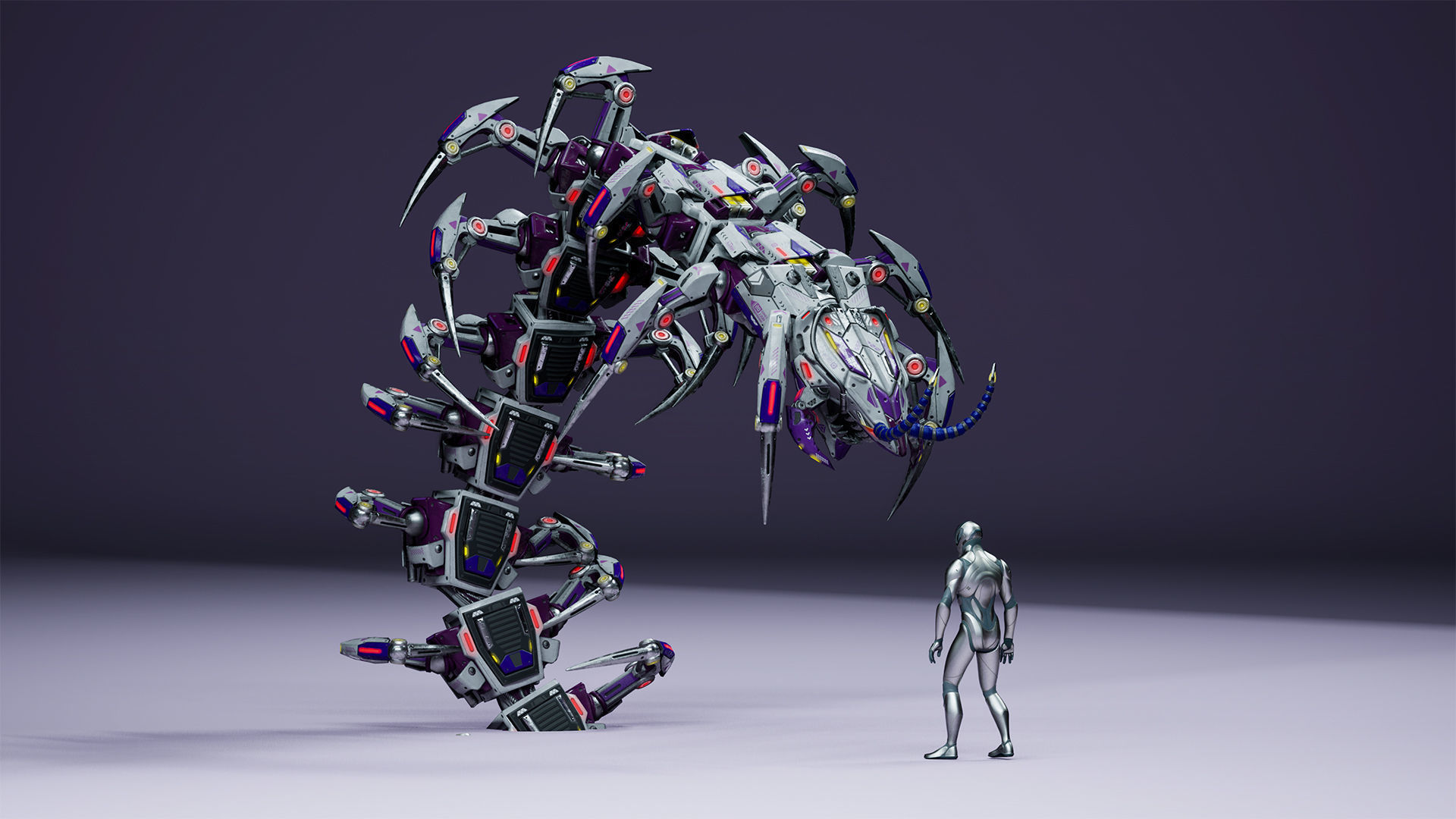 Sci-Fi Insect Scolopendra Low-poly 3D model_8