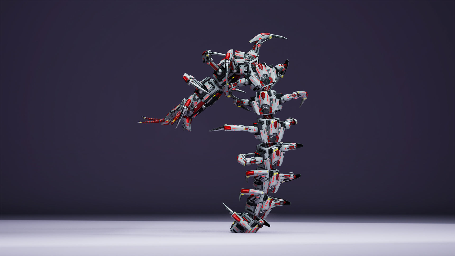 Sci-Fi Insect Scolopendra Low-poly 3D model_3