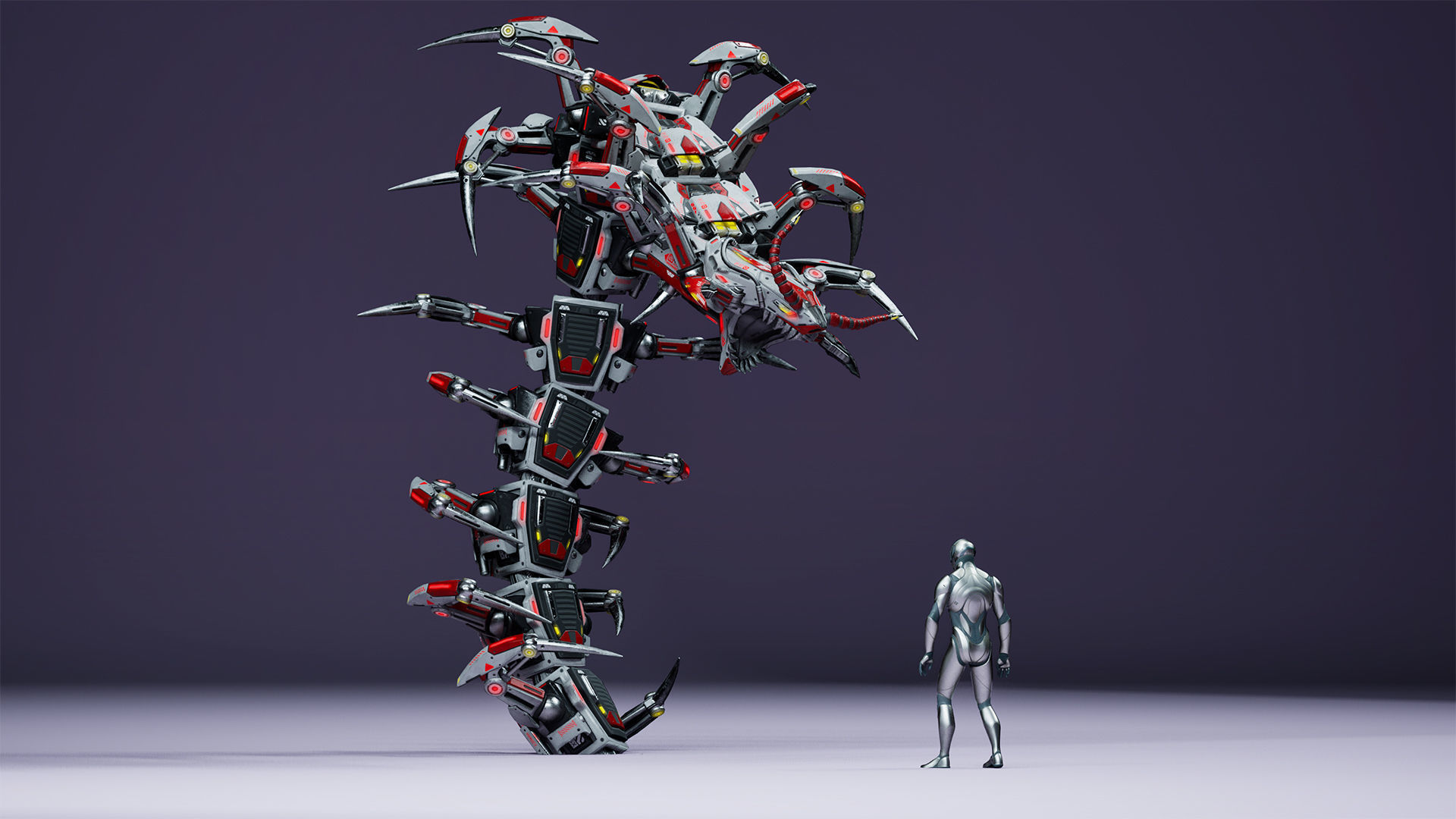 Sci-Fi Insect Scolopendra Low-poly 3D model_10