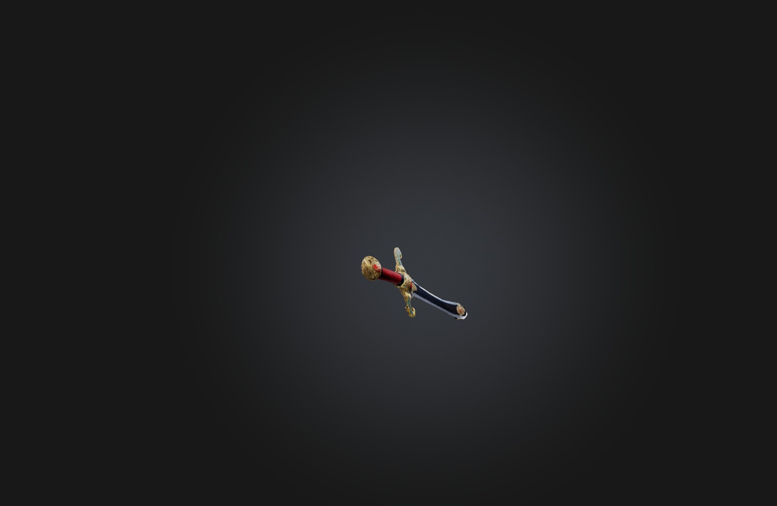 Custom Ceremonial Sword Low-poly 3D model_4