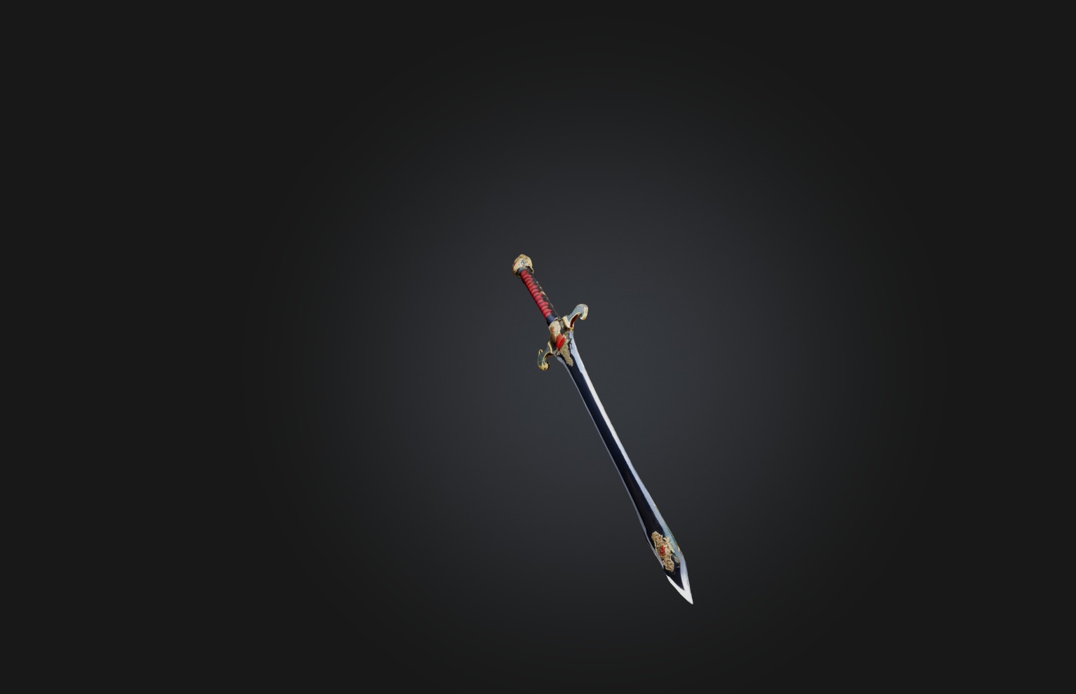 Custom Ceremonial Sword Low-poly 3D model_2