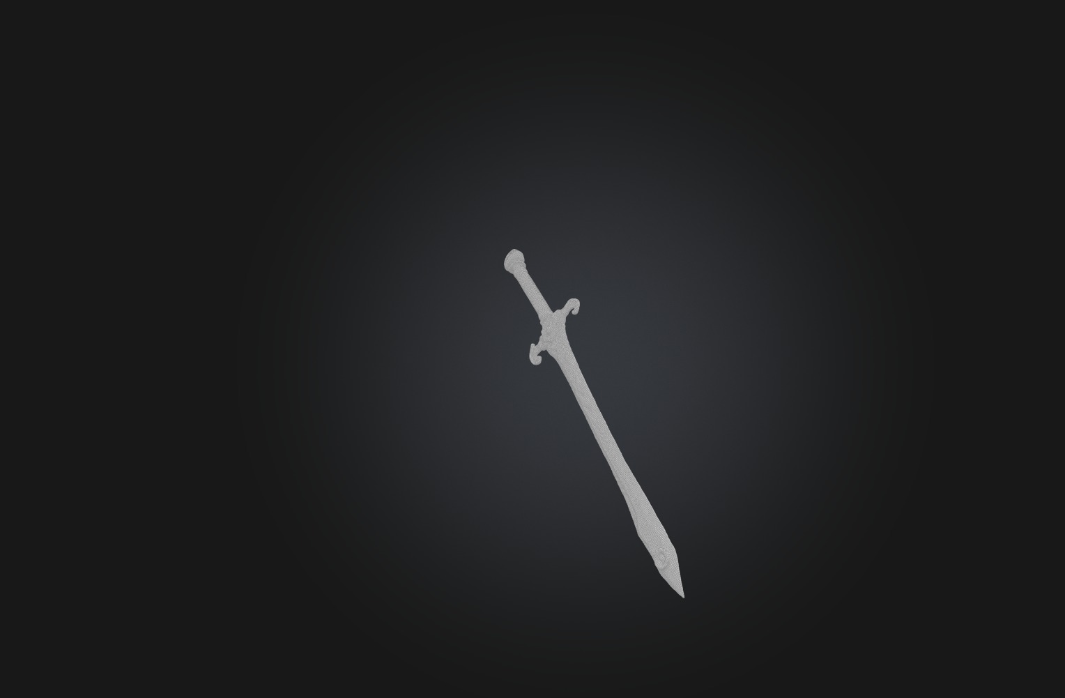 Custom Ceremonial Sword Low-poly 3D model_1