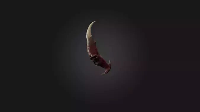 Demon Horn Low-poly 3D model