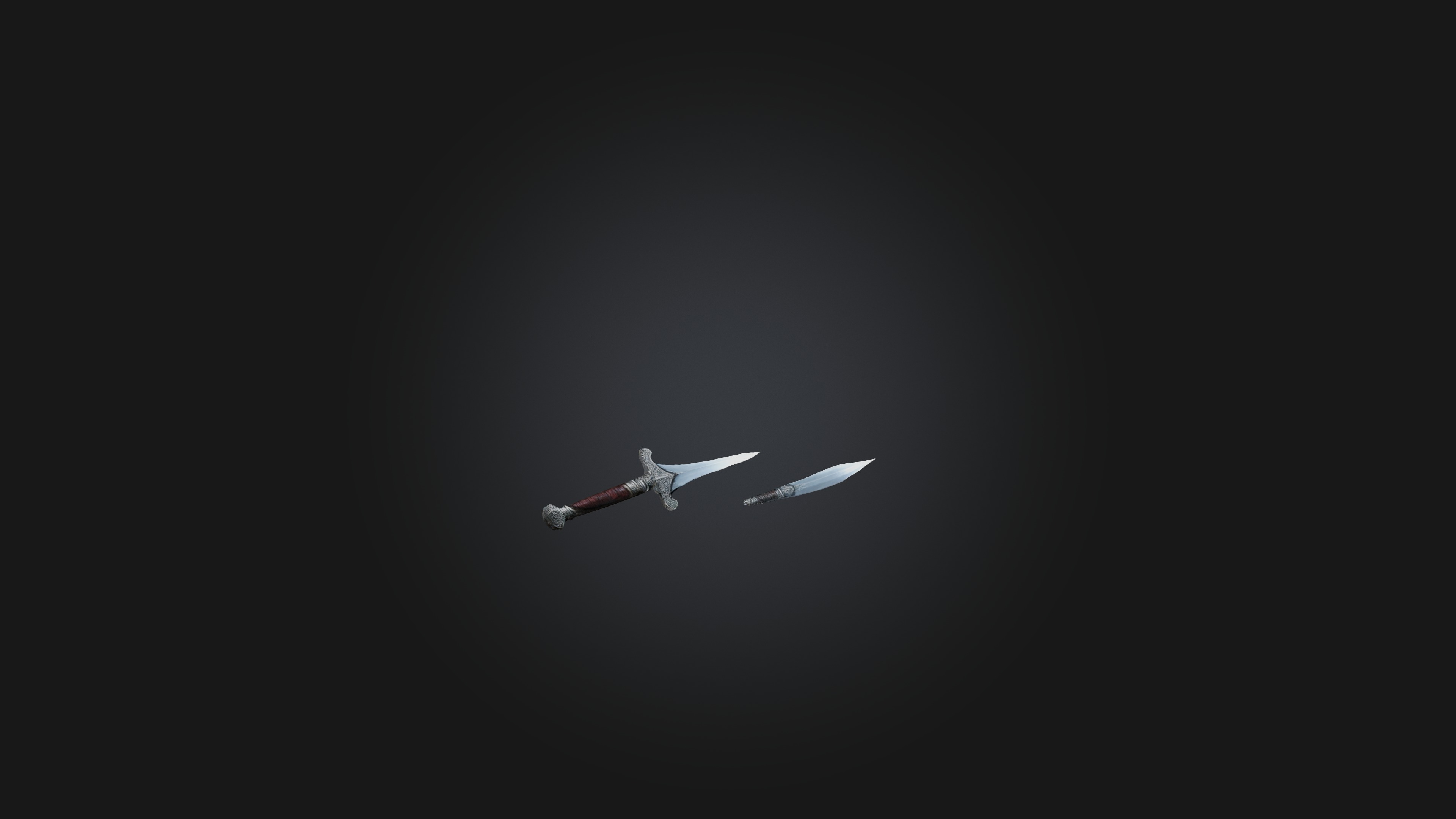 Dual Daggers Low-poly 3D model_6