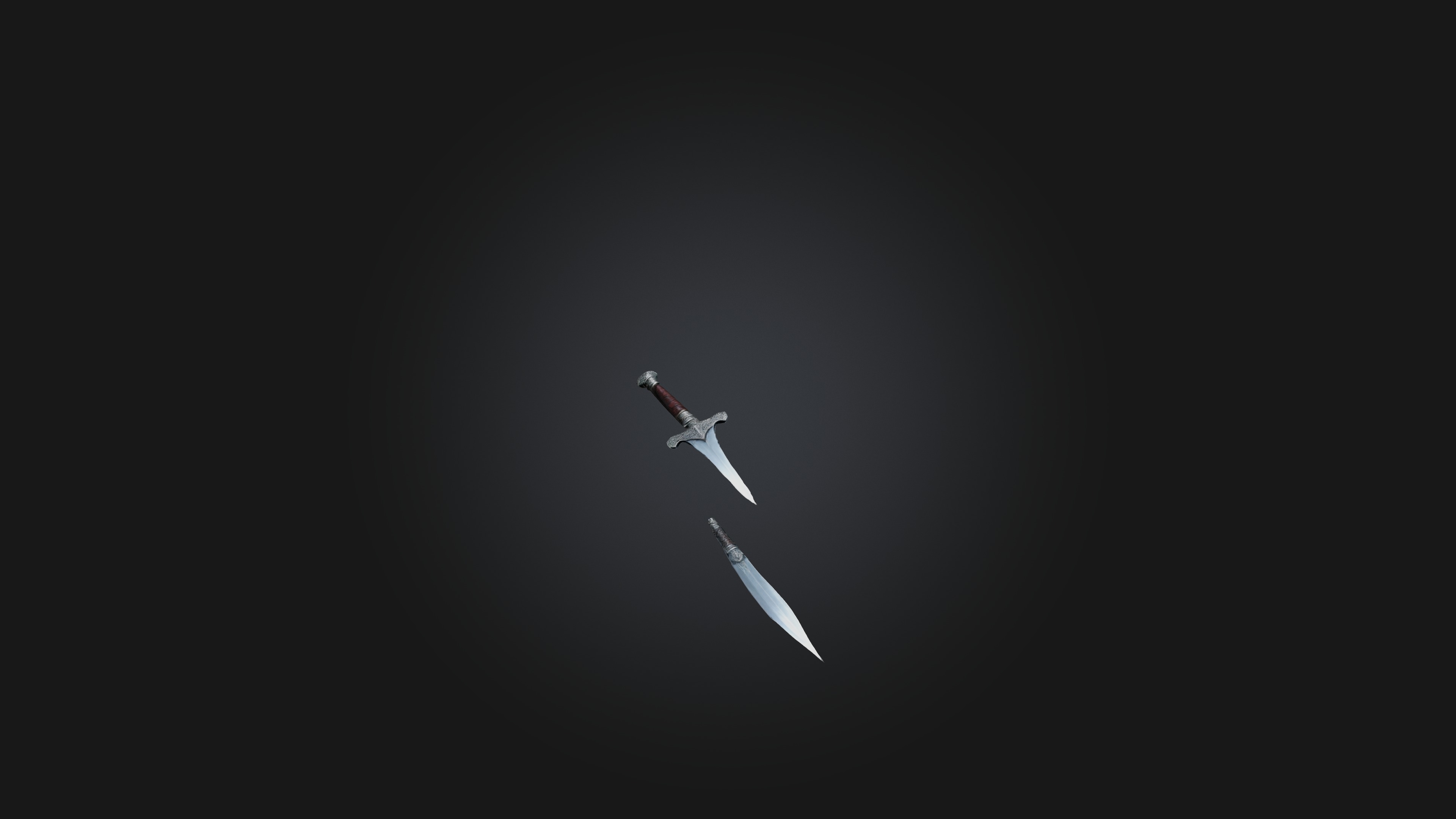 Dual Daggers Low-poly 3D model_7